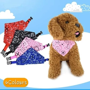 L Adjustable Pet Dog Bandana Collar Triangle Scarf For Puppy Cat Neckerchief