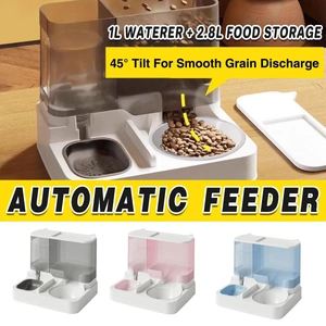 Automatic Cat Feeder Water Dispenser All in One Plastic Bowl for Cats and Dogs