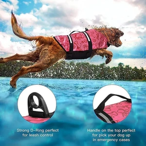 Floatation Vest for Dogs Swimming and Boating with Buoyancy Support Red