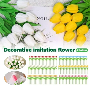 20PCS Real Touch Artificial Tulip Bouquet Artificial Flowers for Home Wedding Decor