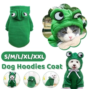 Warm Hooded Cartoon Frog Pet Clothes for Dogs and Cats Autumn Winter Vest