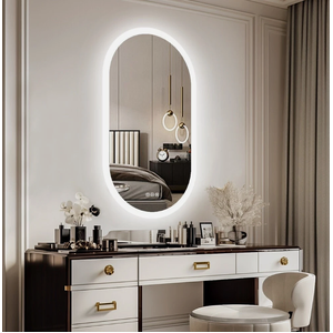 Interior Ave - LED Oval Frameless Salon / Bathroom Wall Mirror