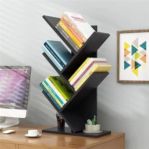 CARLA HOME 5-Tier Tree Bookshelf Storage Rack for Home Office or Bedroom