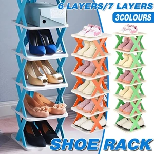 6/7 Tier Shoe Rack Space Saving Small Shoe Cabinet Storage Shelf Organizer