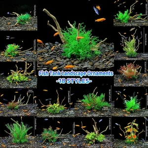 Aquarium Landscaping Decoration Artificial Wood and Plants Fish Tank Ornament