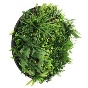 Slimline Artificial Green Wall Disc Art 80cm Country Fern UV Resistant