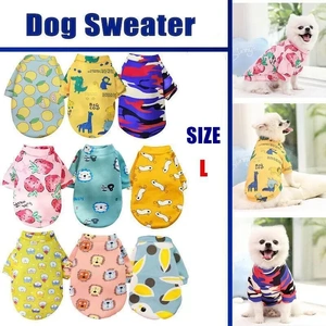 L Size Cute Pet Dog Warm Jumper Sweater Clothes Puppy Cat Knitwear Knitted Coats Winter