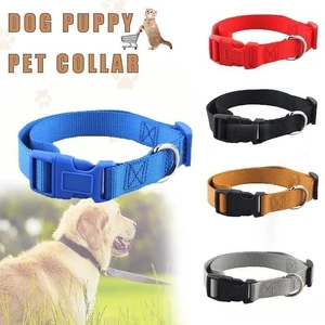 L Size Dog Puppy Pet Collar Adjustable Nylon Toy Large Pink Blue Red Black