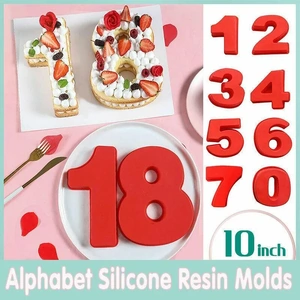 10 Inch Silicone Number Cake Mould Birthday Baking Pan Fondant Tools