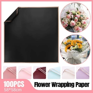 100PCS Waterproof Flower Gift Wrapping Paper Florist Bouquet Craft Packaging