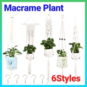 Macrame Plant Flower Pot Holder Hanger Hanging Planter Basket Hemp Rope Braided