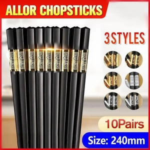 10Pairs Premium Fiberglass Reusable Chopsticks - Dishwasher Safe