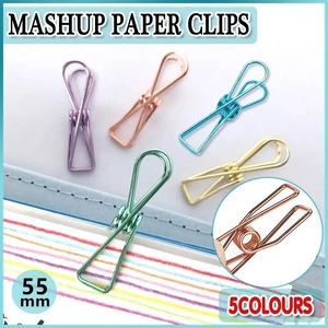 10X Spring Paperclips Metal Wire Hollow Out Clips 55mm Mini Binder Paper Clip