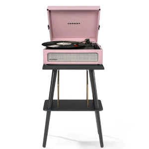 Crosley Voyager Bluetooth Portable Turntable + Entertainment Stand Bundle