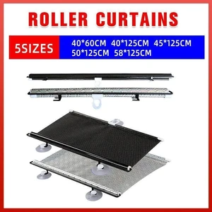 Silver Roller Blinds Suction Cup Sunshade Blackout Curtains Car Home Window Curtains