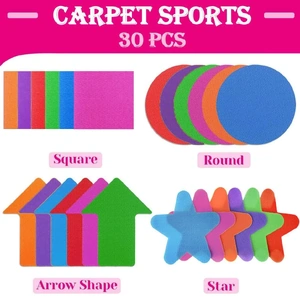 Classroom Sit Dots Carpet Spot Markers 30pcs Circles Stars Arrows Teaching Tool