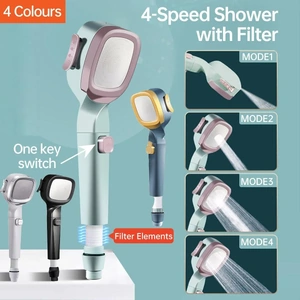 High Pressure Handheld Shower Head with Filter for Bathroom Water Saving Spray