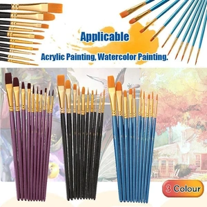 10pcs Artist Paint Brush Set Acrylic Oil Watercolour Gouache Painting Supplies