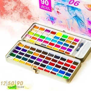 12-90 Watercolour Paint Set With Brush Painting Water Colour Kits