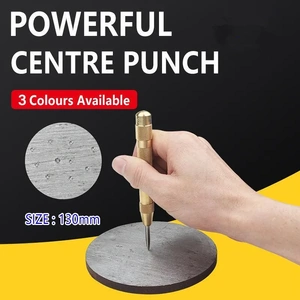 130mm Spring Loaded Centre Punch Automatic Brass Marking Tool Heavy Duty