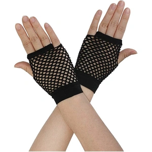 1 Pair Fishnet Gloves Fingerless Wrist Length 70s 80s Costume Party Dance