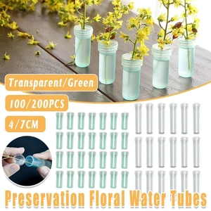 100/200PCS Flower Fresh Keeping Tube Floral Bouquet Nutrition Water Care Supply - 1.8*4cm