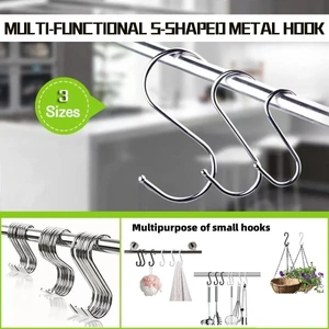 12cm Stainless Steel S Shape Hooks Kitchen Hanger Rack Clothes Hanging Plant Holders