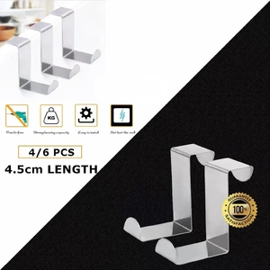4X/6X Over Door Hooks Hanger Holder Stainless Steel Cabinet Organizer Clothes 4.5cm