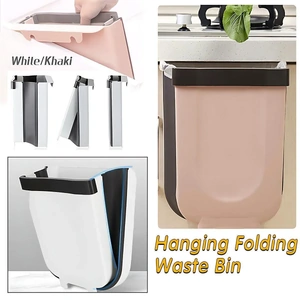 9L Hanging Bin Wall Mounted Folding Waste Bin Kitchen Dining Cabinet Trash Can