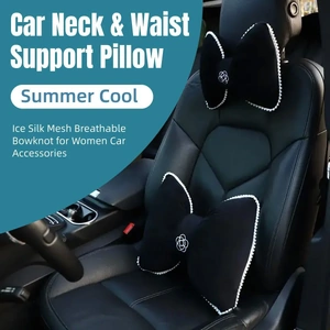 Black Bowknot Neck Pillow Plush Bow Tie Soft Plush Car Headrest Waist Support