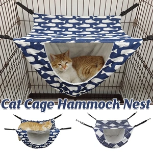 Cat Hammock Hanging Bed Cage Nest Soft Pet House Basket Cat Sleeping Supplies Blue