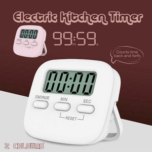 Digital Kitchen Timer 99 Minute Countdown Clock With LCD Display and Metal Mount