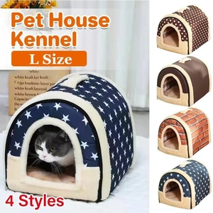 L Size Pet House Kennel Soft Igloo Beds Cave Cat Puppy Bed Warm Cushion Fold