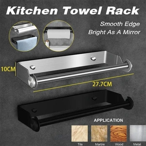 Paper Towel Holder Under Cabinet Wall Mount Stainless Steel Rack Kitchen