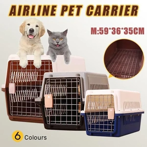 Portable Pet Travel Carrier Crate for Dog Cat Rabbit Ventilated Transport Box - Black
