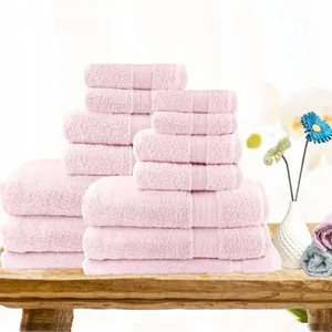 14pc light weight soft cotton bath towel set