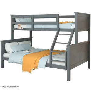 Kingston Slumber Triple Wooden Single Over Double Bunk Bed Frame for Kids, Convertible Design