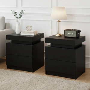 Artiss 2X Bedside Table 2 Drawers Lift-up Storage