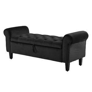 Storage Ottoman Stool Arm Bench Seat 132cm Velvet