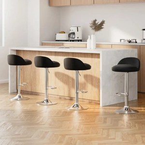 4x Bar Stools PU Leather Gas Lift