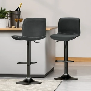 4x Bar Stools Kitchen Swivel Gas Lift Chairs