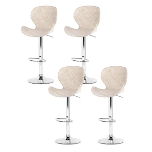 4x Bar Stools Kitchen Swivel Gas Lift Counter Chair Wing PE Rattan