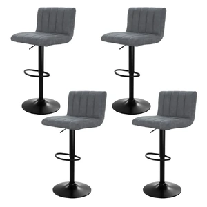 4x Bar Stools Vintage Leather Gas Lift