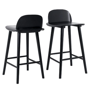 2X Wooden Bar Stool Dining Chair Ash Wood ELISE
