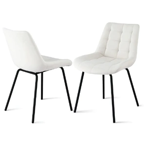 2x Dining Chairs Velvet Tufted Kitchen Lounge Cafe Accent Chair
