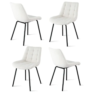 4x Dining Chairs Velvet Tufted Kitchen Lounge Cafe Accent Chair