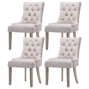 Dining Chairs Set of 4 Linen French Provincial