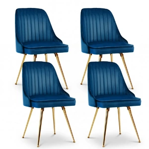 Dining Chairs Set of 4 Velvet Channel Tufted