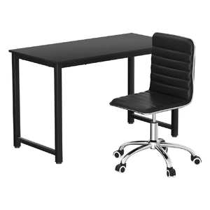 Computer Desk 120cm Executive Office Chairs Set PU Leather Low