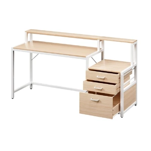 Computer Desk Home Office Study Table Desks w/Drawers Open Shelf